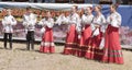 Performance of the children`s Cossack choir at the Trinity fest