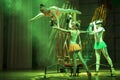 Performance of circus acrobats on stage Royalty Free Stock Photo