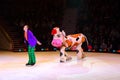 Performance of clown group of Moscow Circus on Ice