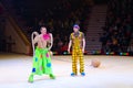 Performance of clown group of Moscow Circus on ice on tour