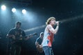 Performance of a cover group of musicians at a rock festival in the city of Cherkasy, Ukraine. June 1, 2019