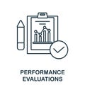 Performance Evaluations icon. Line element from corporate development collection. Linear Performance Evaluations icon Royalty Free Stock Photo