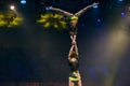 Performance of girls acrobatics