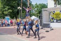 Performance of a group of gymnasts at the Jomas street festival. Open access, no tickets.