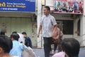 A performance group playing teacher and students at school