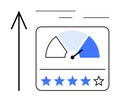 Performance Growth and Customer Satisfaction Concept with Rating and Speed Meter Visualization Royalty Free Stock Photo