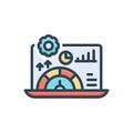 Color illustration icon for Performance, presentation and execution Royalty Free Stock Photo