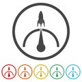 Performance icon sign. Set icons colorful Royalty Free Stock Photo