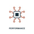 Performance icon in two color design. Red and black style elements from machine learning icons collection.  Creative performance Royalty Free Stock Photo