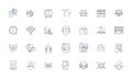Performance improvement line icons collection. Enhance, Optimize, Upgrade, Boost, Progress, Ameliorate, Refine vector