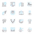 Performance improvement linear icons set. Efficiencies, Optimization, Streamlining, Advancement, Progression Royalty Free Stock Photo