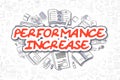 Performance Increase - Cartoon Red Word. Business Concept. Royalty Free Stock Photo