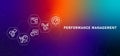 Performance management employee metrics measure productivity and working assessment gradient header human resource