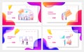 Performance Management Landing Page Template Set. Characters Ensuring Activities and Outputs Organization Effective Goal