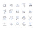Performance management outline icons collection. Performance, Management, Appraisal, Improvement, Tracking, Measures