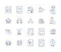 Performance management outline icons collection. Performance, Management, Appraisal, Improvement, Tracking, Measures