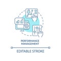 Performance management turquoise concept icon
