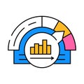 performance measurement business process icon color illustration