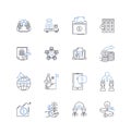 Performance measurement line icons collection. Metrics, Evaluation, Assessment, Benchmark, Indicators, Analytics