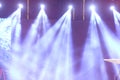 Performance moving lighting on construction light beam ray Royalty Free Stock Photo