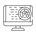 performance optimization software line icon vector illustration