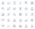 Performance line icons collection. Empowerment, Excellence, Passion, Focus, Dedication, Mastery, Consistency vector and