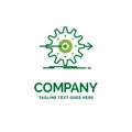 performance, progress, work, setting, gear Flat Business Logo te