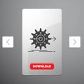 performance, progress, work, setting, gear Glyph Icon in Carousal Pagination Slider Design & Red Download Button