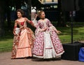 The performance of promoters and dancers of the ensemble of historical costume and dance Rameau's Nephews. Royalty Free Stock Photo