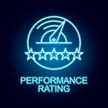 performance rating line icon in neon style. Element of human resources icon for mobile concept and web apps