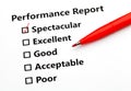 Performance report and pen Royalty Free Stock Photo