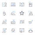 Performance review line icons collection. Evaluation, Feedback, Assessment, Appraisal, Analysis, Critique, Review vector