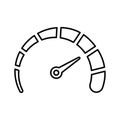 Performance, seo, speed, speedometer icon. Line icon, outline symbol