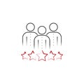 performance team 2 colored hand drawn icon. Team colored element illustration. Outline symbol design from team work set
