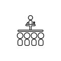 performance before the team icon. Element of communication icon for mobile concept and web apps. Thin line performance before the