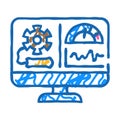 performance testing analyst icon doodle illustration Royalty Free Stock Photo