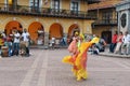 Performance for tourists in the historical part of the city of Cartagena