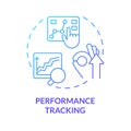 Performance tracking blue gradient concept icon