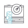 performance tracking line icon, outline symbol, vector illustration, concept sign