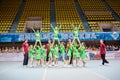 Performance of unidentified children cheerleaders team