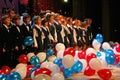 The performance of the vocal chorus at the Palace of culture.