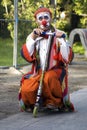 Performer clown at Moscow city day Royalty Free Stock Photo