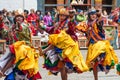 Performer at Jakar Dzong traditional culture festival in Bumthang, Bhutan Royalty Free Stock Photo