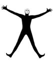 Performer mime with mask happy saluting Royalty Free Stock Photo