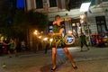 Performer play with fire. A street artists in Loznica, Serbia.