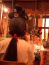 Performer is preparing before the chinese opera