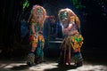 The Performer of Rampak Buto Traditional mask folk dance in Yogyakarta Indonesia