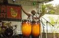 A performer on stage at an annual musical event in the caribbean