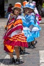 Performers in the May Day parade in Cusco, Peru.