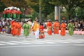 Performers represent style of entertiment popular at Muromachi period. Jidai Festival. Kyoto. Japan Royalty Free Stock Photo